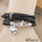 Preview: thebead Damen Lederarmband und tolle Geschenkidee one size mit muschel anhänger aus 925 silber theBead