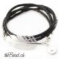 Preview: schwarzes Feder Armband und Silberfeder silberschmuck onlineshop