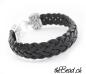 Preview: Geflochtenes Herren Lederarmband in dunkelbraun the Bead