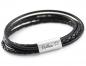 Preview: schwarzes Armband Lederarmband thebead Edelstahl Herrenarmband mit geflochtenem Leder theBead