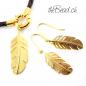 Preview: 925 sterling silver feather earrings  gold plated