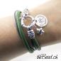 Preview: green leather bracelet with engraving