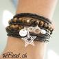 Preview: Tigeraugen Damen Schmuck wickelarmband tigerauge mit venusblume von thebead