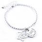Preview: Silberarmband mit Feder und Gravur anhänger  925 silber