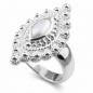 Preview: Silber Fingerring mit  perle und silber