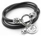 Preview: Schwarzes lederarmband mit gravur Anhänger