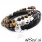 Preview: Tigerauge Lederarmband mit Venusblumen Anhänger theBead