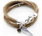 Preview: achat agate and wing leather bracelet for women with feather theBead