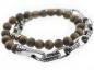 Preview: armband mit matten tigeraugen und edelstahlkette