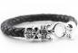 Preview: Herren Lederarmband in 8 mm geflochtenem Leder schwarz the Bead