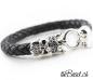 Preview: Herren Lederarmband in 8 mm geflochtenem Leder schwarz the Bead