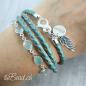 Preview: Lederarmband kombiniert mit Chalcedon Armband theBead