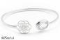 Preview: venusblume und bergkristall silberarmband armreif