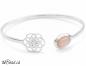 Preview: venusblume und oranger mondstein silberarmband armreif