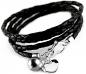 Preview: geflochtenes Lederarmband braun mit silberanhaenger silber anhaenger theBead