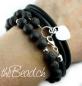 Preview: Wickelarmband mit Lavaperlen Onlinshop Trendschmuck Schwarz theBead