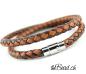Preview: braided leather bracelet for men brown