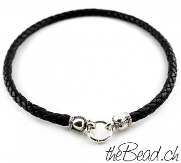 leather necklace with 925 sterling silver