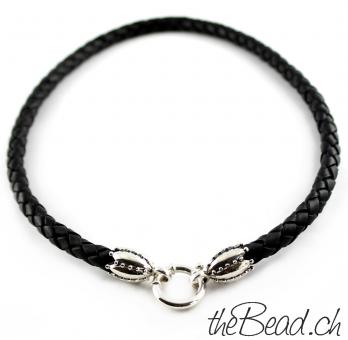 leather necklace with 925 sterling silver closure