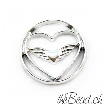 " heart " inlay fits all round la vie lockets