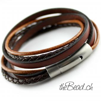 Damen Lederarmband HER PASSION BROWN, Gravur möglich