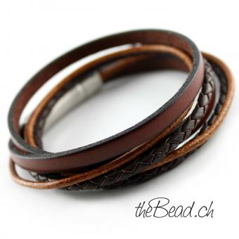 engraved leather bracelet brown