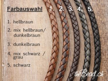 Preview: Lederfarben Lederarmbänder braun schwarz hellbraun the Bead