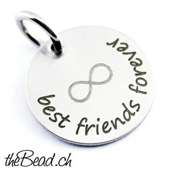 INFINITY pendant made of stainless steel with your personal engraving