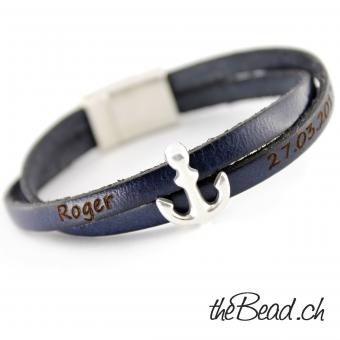 anchor leather bracelet for men and women