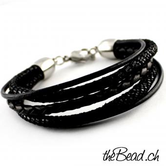 Leather Bracelet GRACE Black