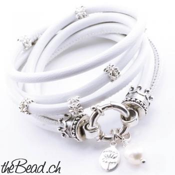 Königin Prinzessin Armbänder mit Krönchen Verschluss 925 Silber theBead