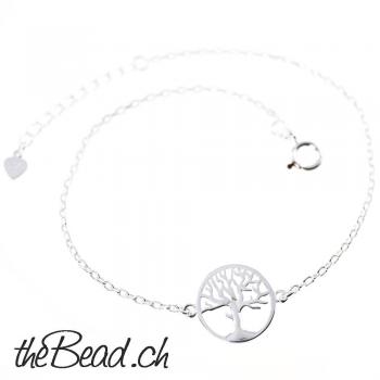 anklet made of 925 sterling silver TREE OF LIVE