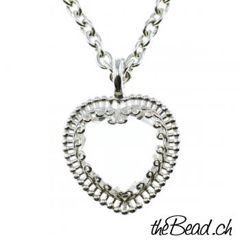 Silber Halskette mit klarem BERGKRISTALL Herz