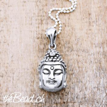 buddha Anhänger mit 925 Sterling Silber mit Kugelkette Sterling