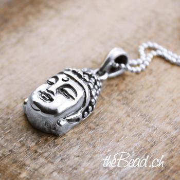 Buddha  Anhänger und Stern Collier aus 925 Silber natürlich punziert