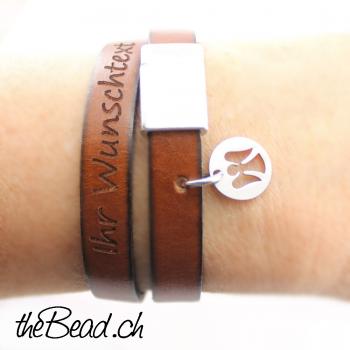 leather bracelet with message music