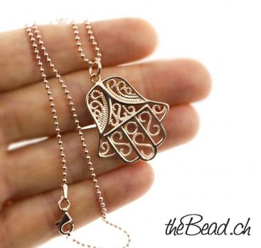 Rosegold Fatima Hand Silberschmuck und Silberschmuckstücke