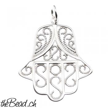 Big FATIMA HAND, 925 silver pendant