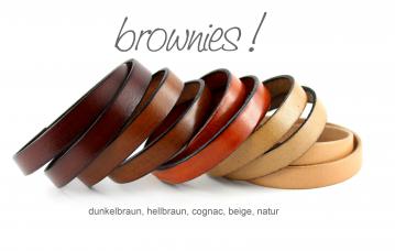 flat leather in brown and other colors for jewelry made by thebead