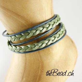 mermaid anklet made of leather stainless steel