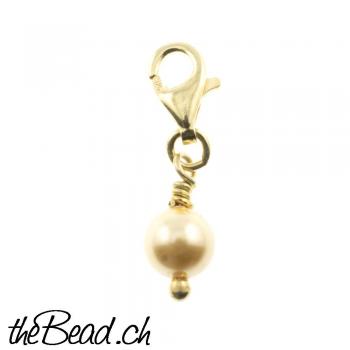 Charm PEARL, gold plated