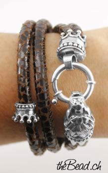 Loewen Silberarmband mit Loewenkopf theBead