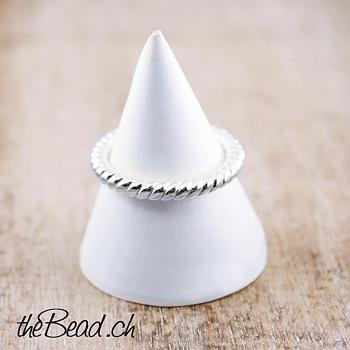 Silber Fingerring mit  KORDEL