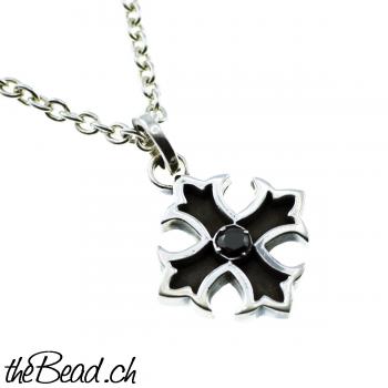 cross Sterling 925 Silber Kette mit herz Anhänger