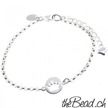 silver bracelet CROWN made of 925 sterling silver one size