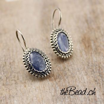 kyanite earrings with 925 sterling silver