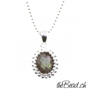 labradorite silver necklace