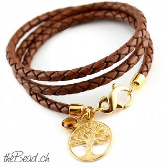 Leather Bracelet TREE OF LIFE