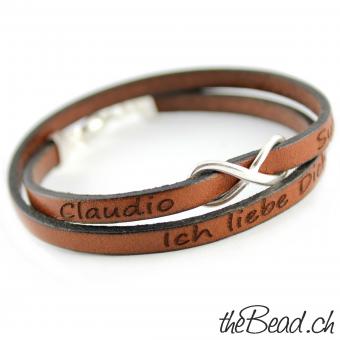 leather bracelet with your personal engraving