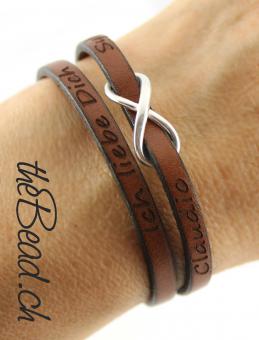 leather bracelet with engraving swiss made by thebead